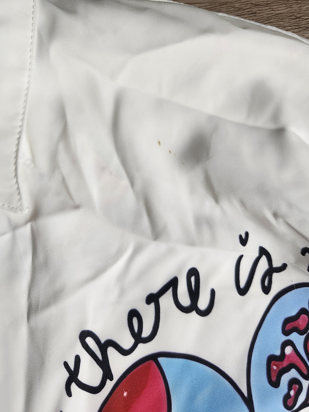 White Pop-Art Button-Down Shirt Dress with Graphic Panels - Picture 5 of 7